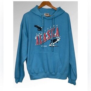 Trading Company Carnival Cruise Blue Alaska Graphic Fleece Hoodie Unisex XL